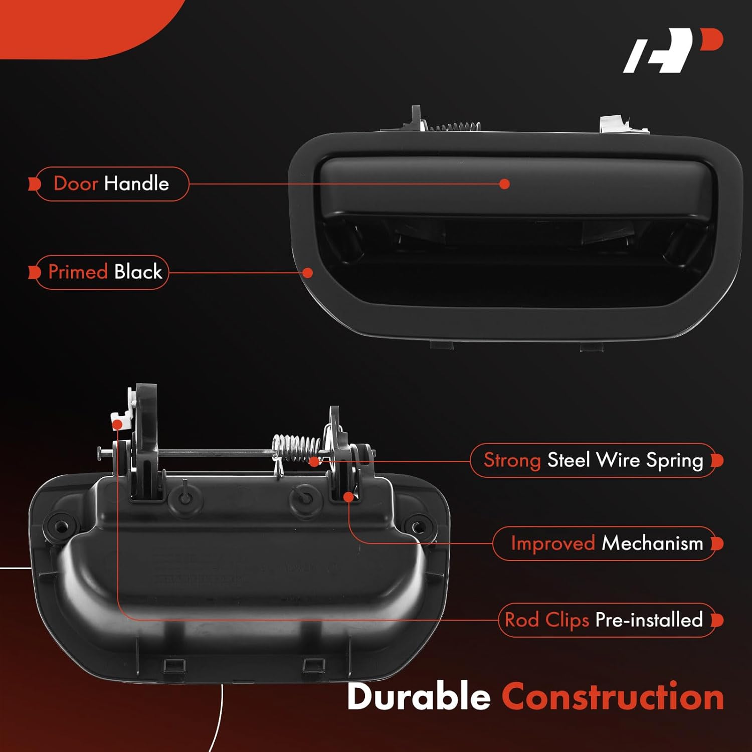 A-Premium Tailgate Handle Liftgate Latch Handle Compatible with Honda Ridgeline 2006-2014, Primed Black, Replace# 74810-SJC-A01ZJ