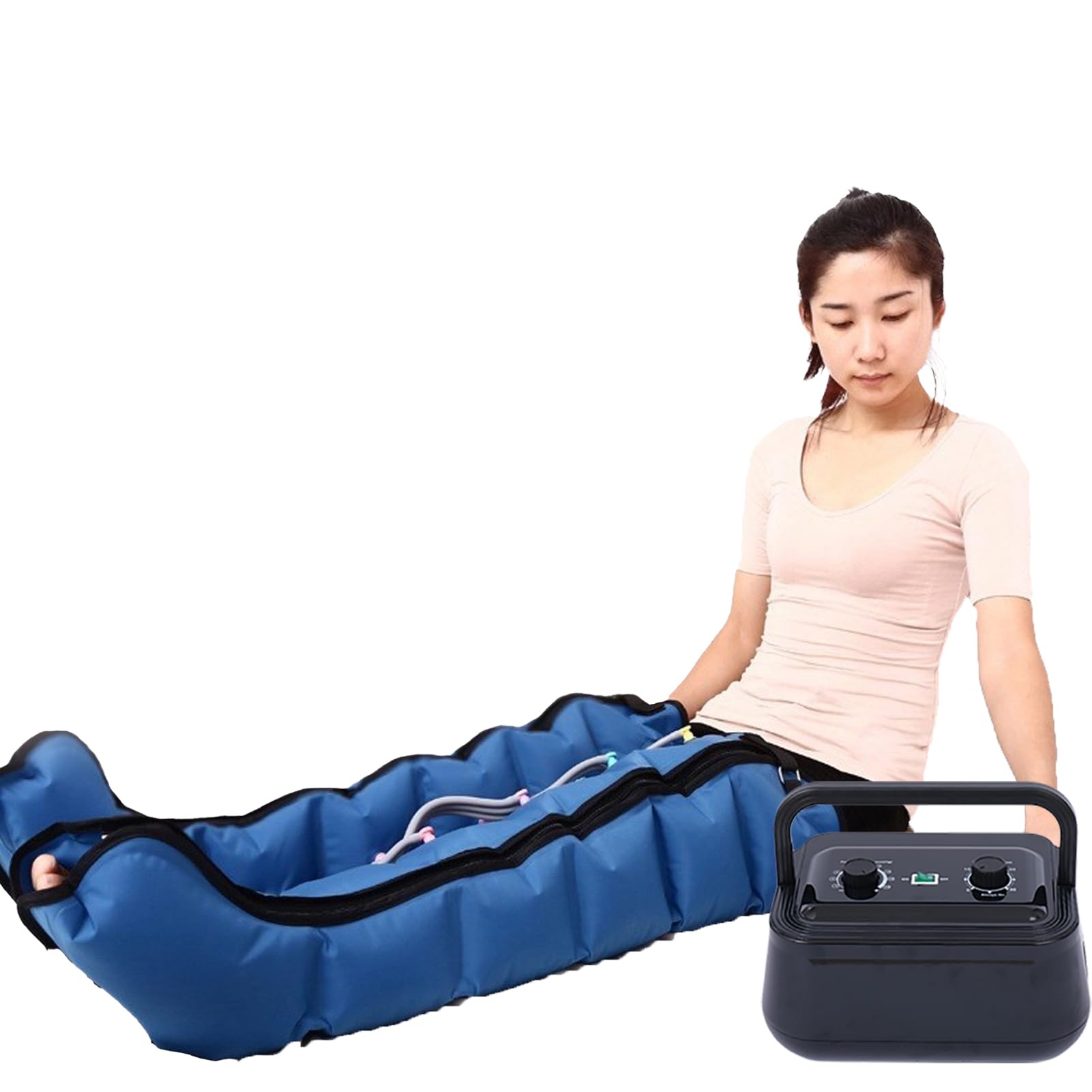 Massaggiatore per il drenaggio linfatico, massaggiatori elettrici per piedi e gambe, allevia il dolore alle gambe con il drenaggio linfatico, migliora la circolazione, per la circolazione, b