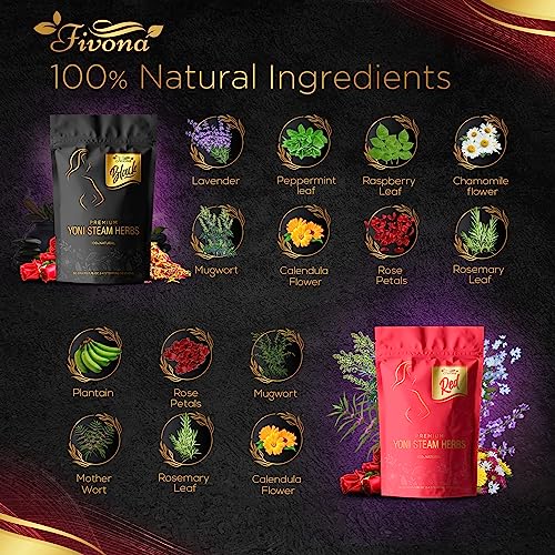 Image of Fivona 4-in-1 Yoni Steaming Kit - Foldable Over The Toilet Steamer Seat with Black and Red Yoni Steam Herbs and Storage Bag - Effective Detox pH Balance Cleansing and Relaxation - at Home V-SPA