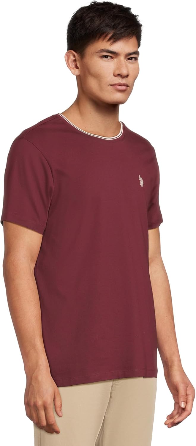 U.S. Polo Assn. Men's Short Sleeve Crew Neck Yarn-dye Collar Tipped Jersey Tee - Image 2