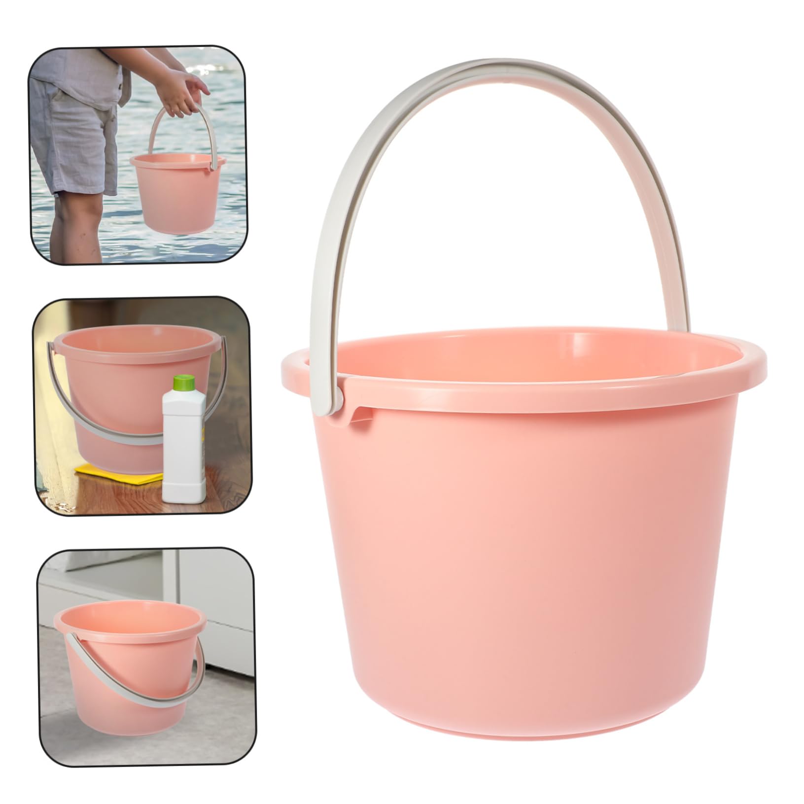 Hohopeti Secchio in Plastica con Manico per Bucato, Acqua, Pulizie Mini, Portatile, per Casa, Studenti, Dormitorio