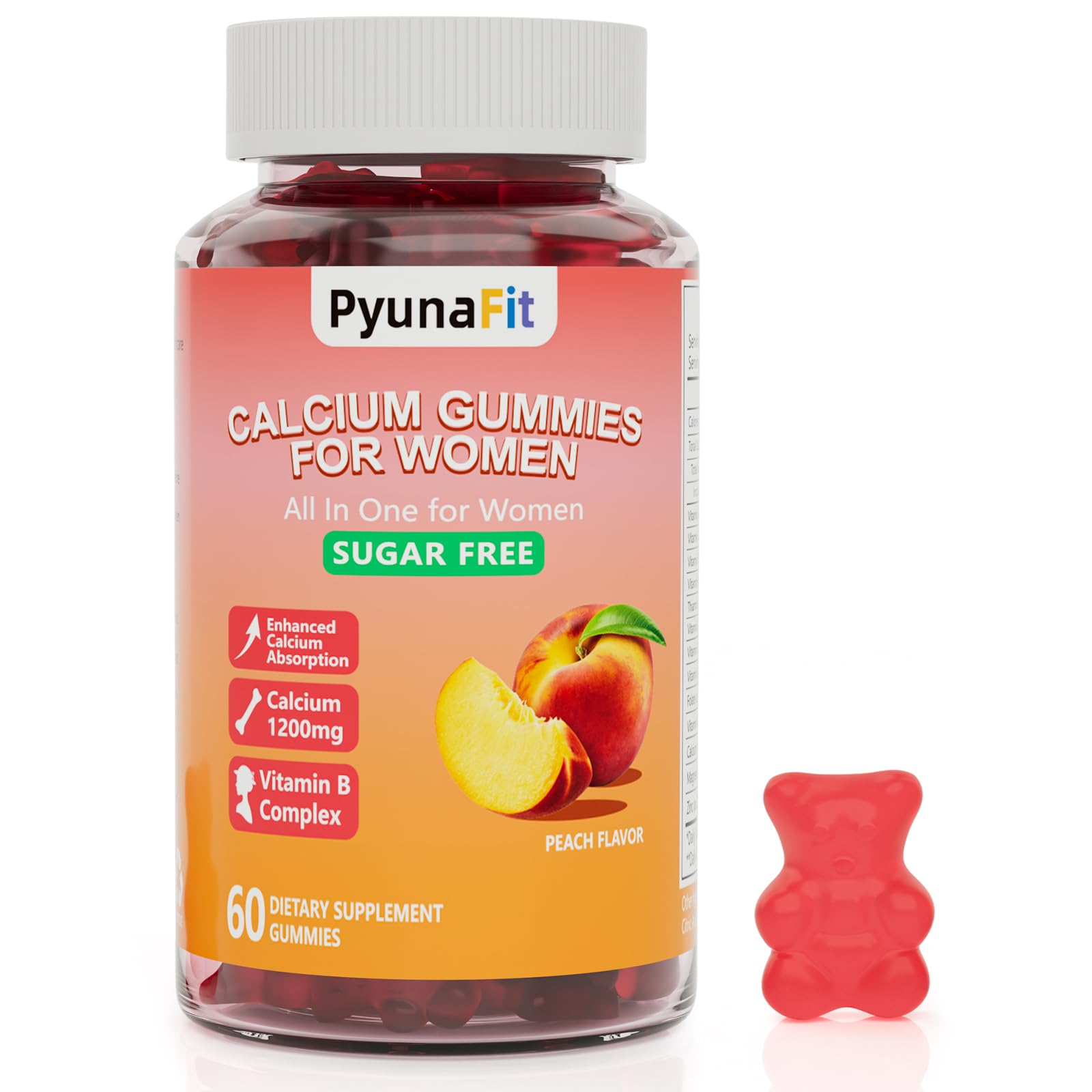 Calcium Gummies for Women 1200 mg, 60 Count