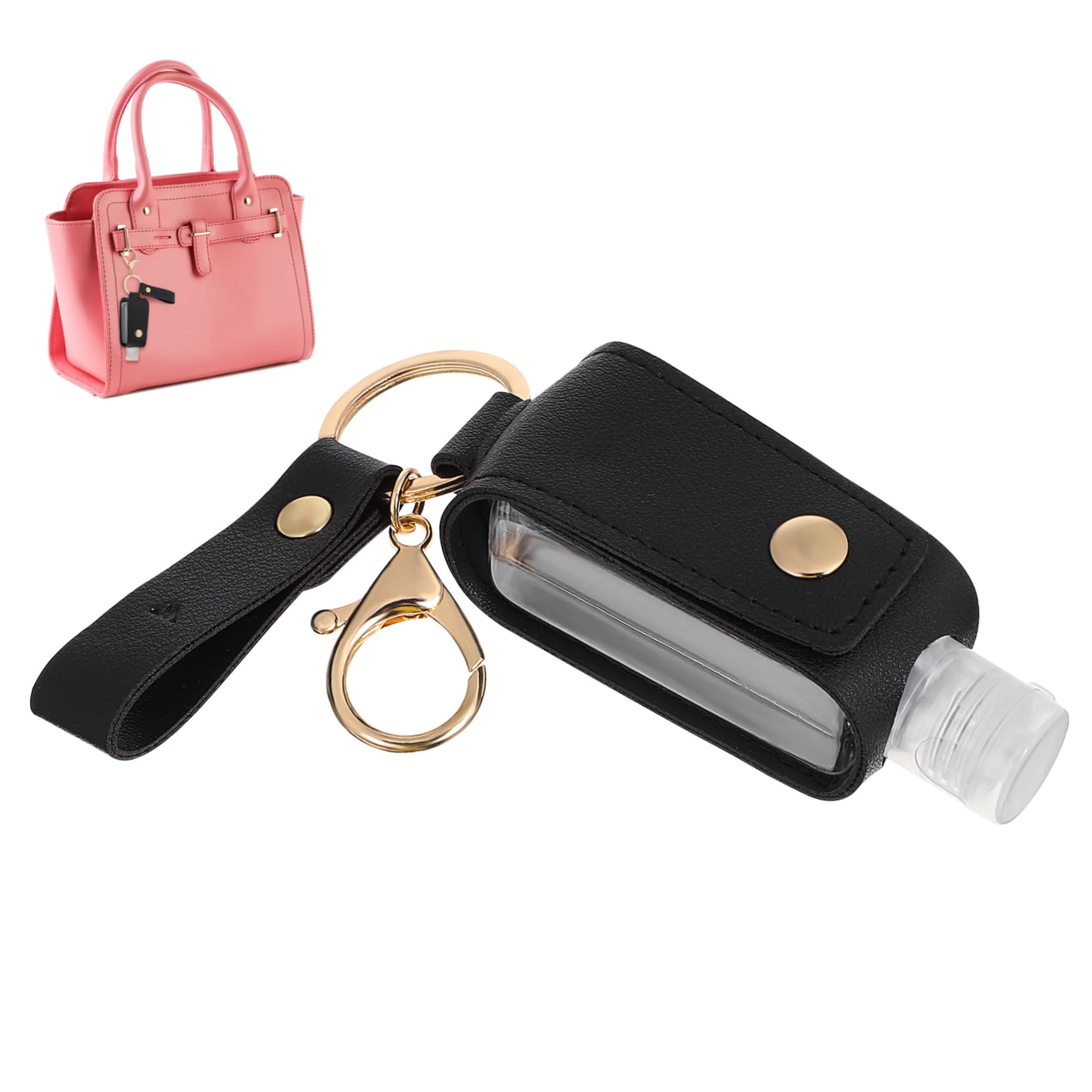 VICASKY Hand Keychain Travel Toiletry Set Bottle Covers for Travel 30ml Liquid Dispenser Empty Bottle Keyring Holder Perfect for Essential Oil Perfume Toiletry Lotion Soap