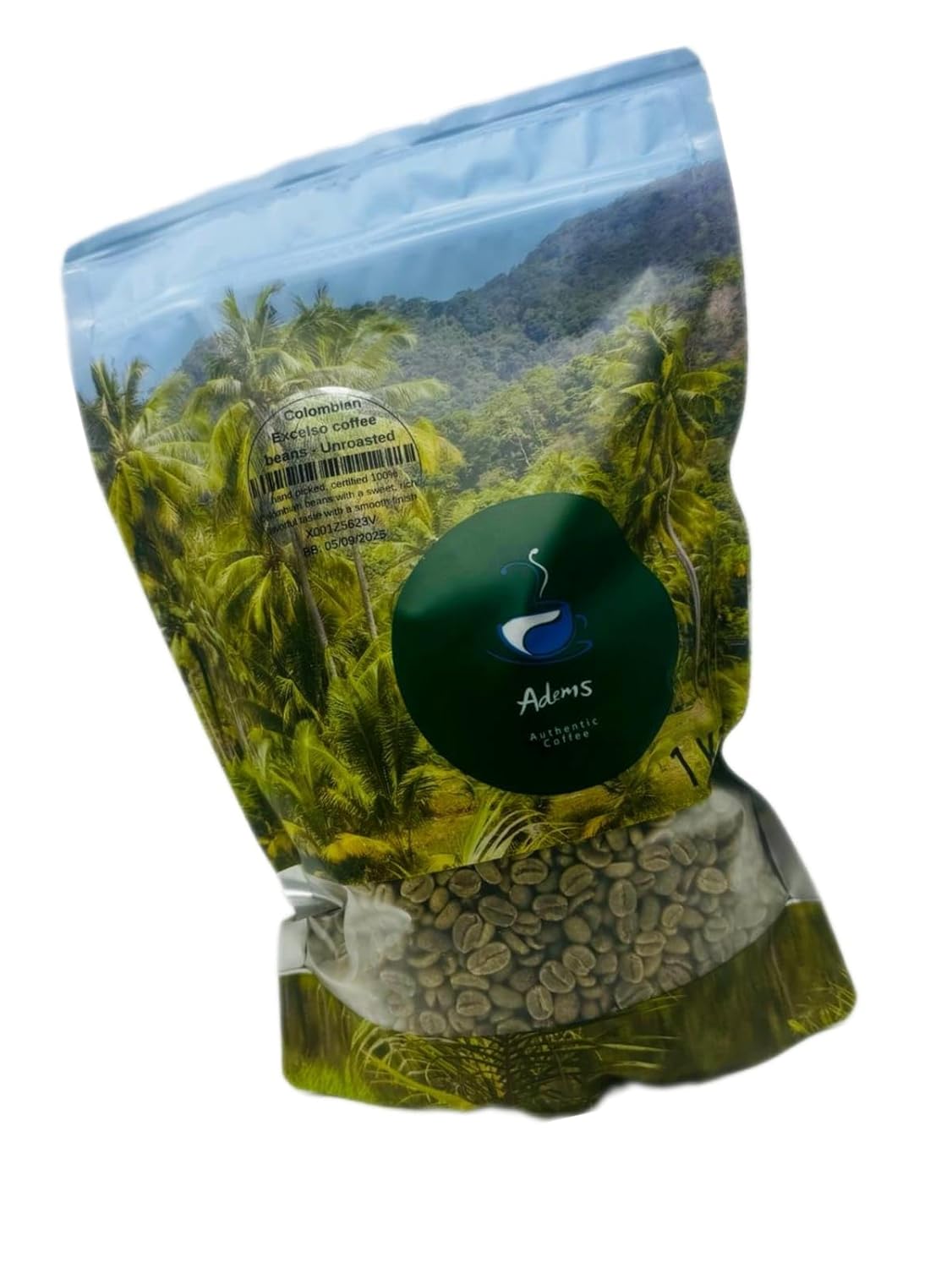Adems Colombian & castillo green coffee beans unroasted 1kg for home and business use