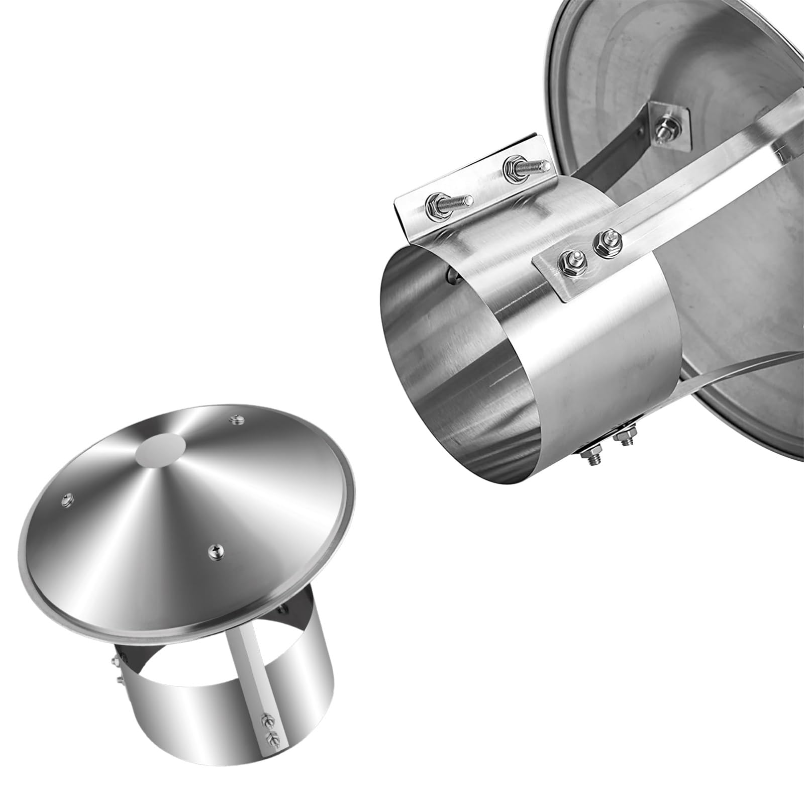 GKSNCJSMF 75-315mm Stainless Steel Chimney Cap for Outdoor Flue Pipe,Fireplace Chimney Cowl Rain Cover, Round Rain and Snow Proof roof Vent caps for Outside(315mm/12.4in)