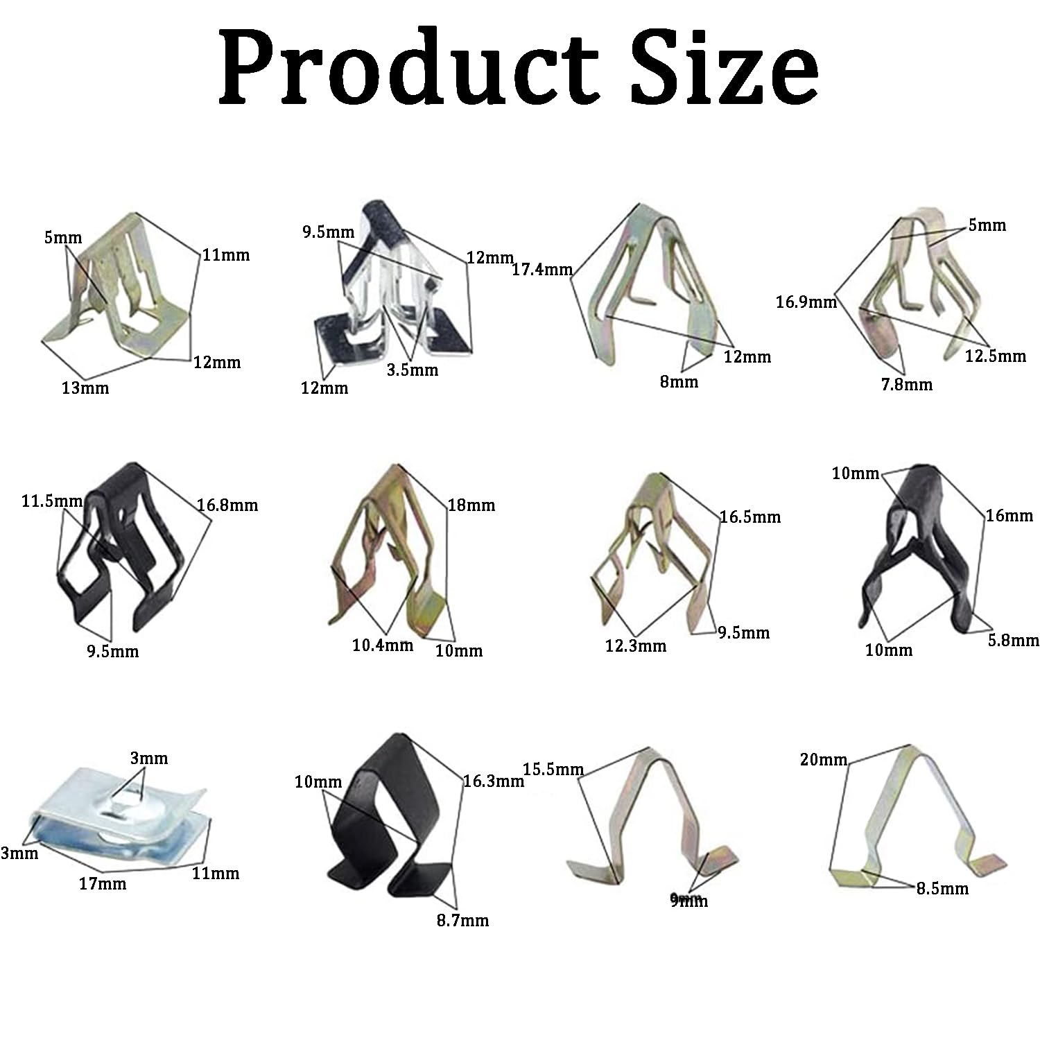 50X CRUSCOTTO BIANCO Plastica Rivetto Rivetto Clip Per Auto 6mm Foro