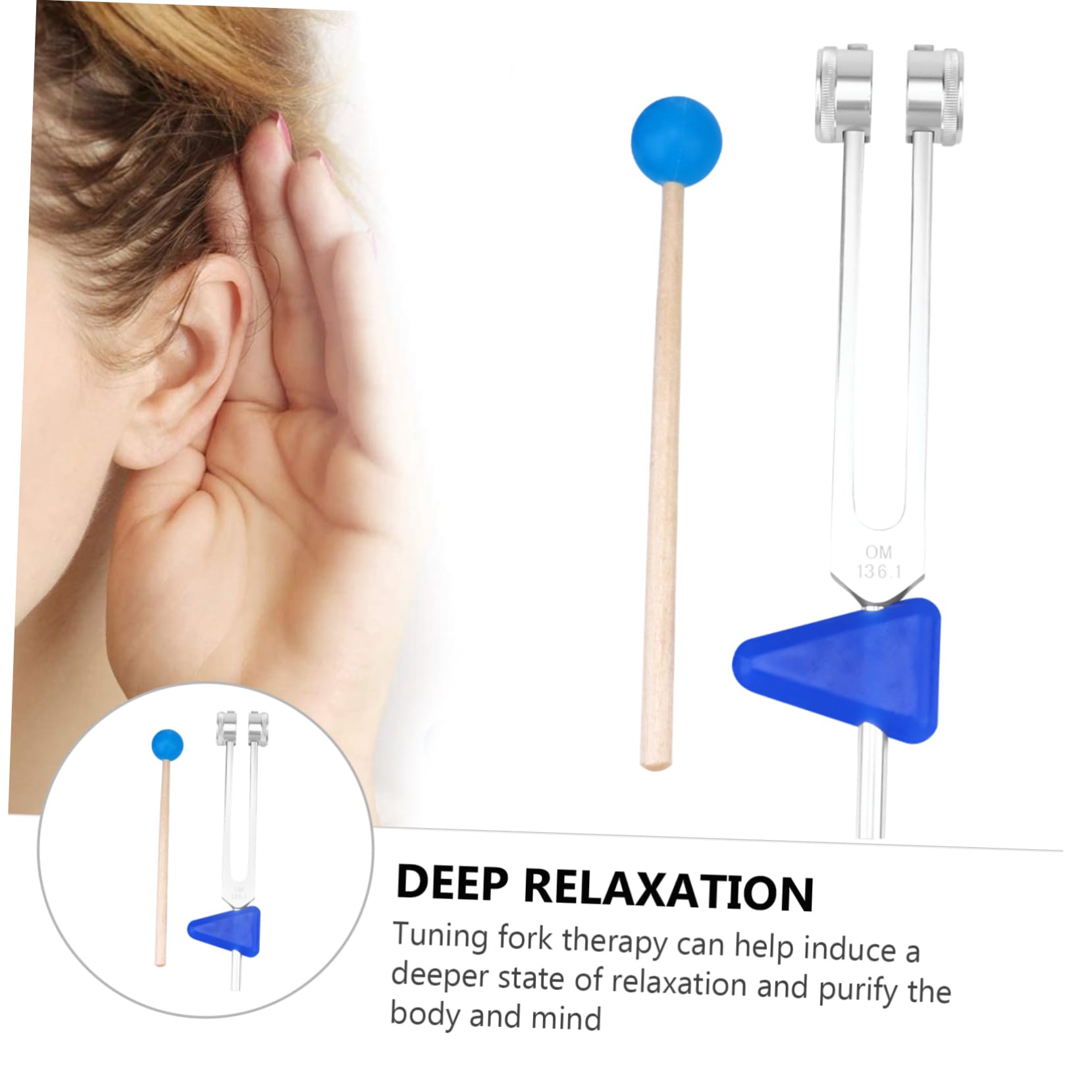 Levemolo 6-piece Healing Resonance Tuning Fork Yoga Set Aluminum Alloy Chakra Therapy for Relief Random