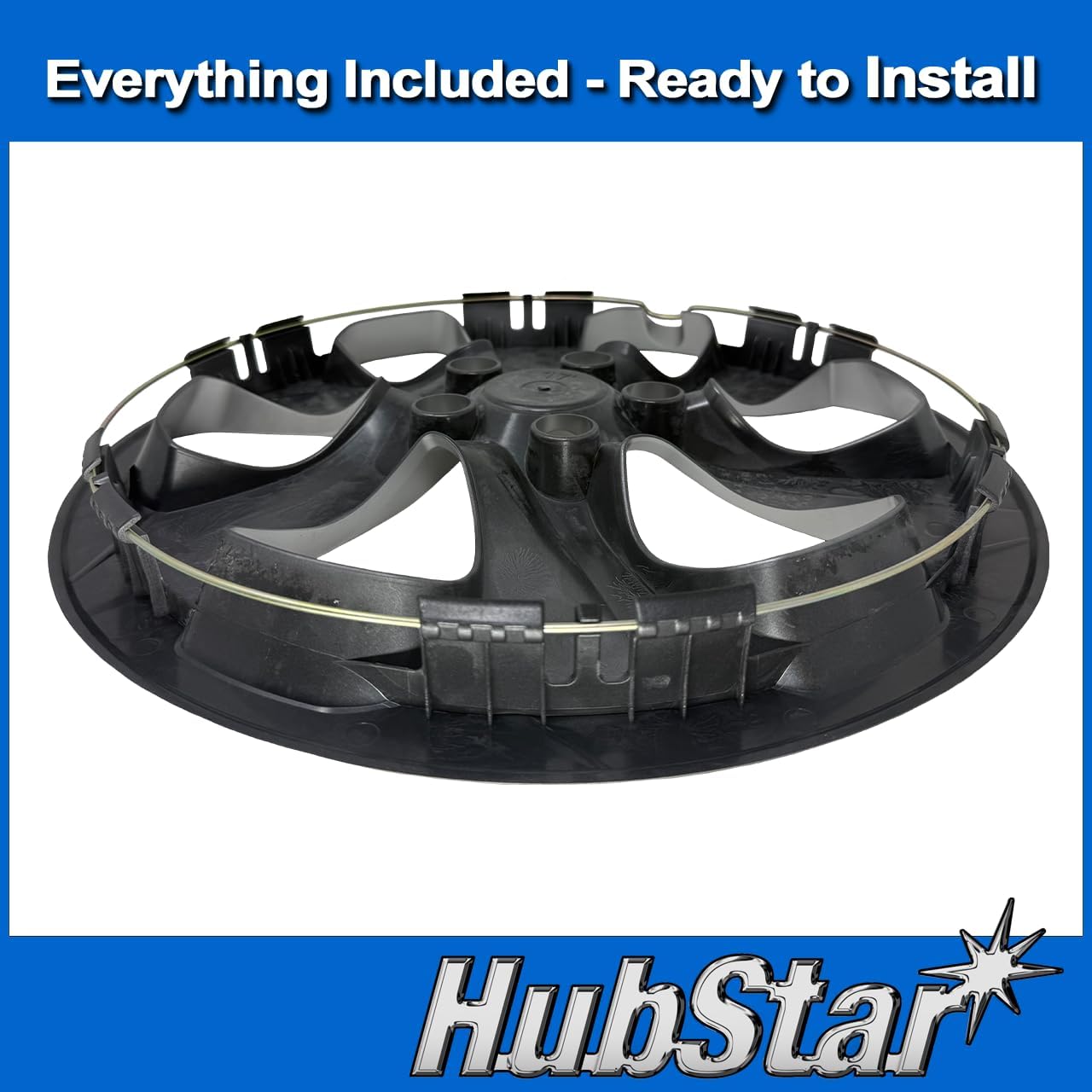 Hubcap Replacement for Toyota Rav4 2019-2025, 17-inch Wheel Cover, Gloss Black, 1 Piece