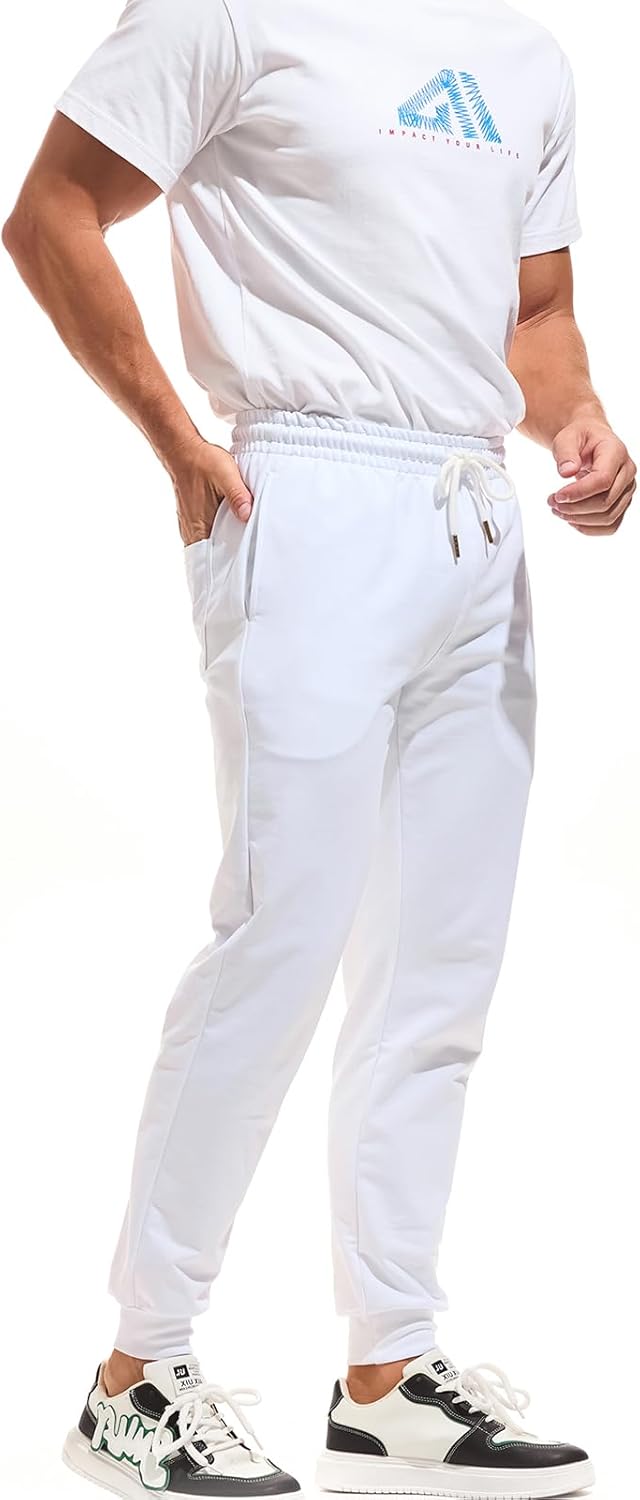 AIMPACT Mens Sweatpants with Pockets Jersey Cotton Track Pant Running Joggers Sweat Pants for Men