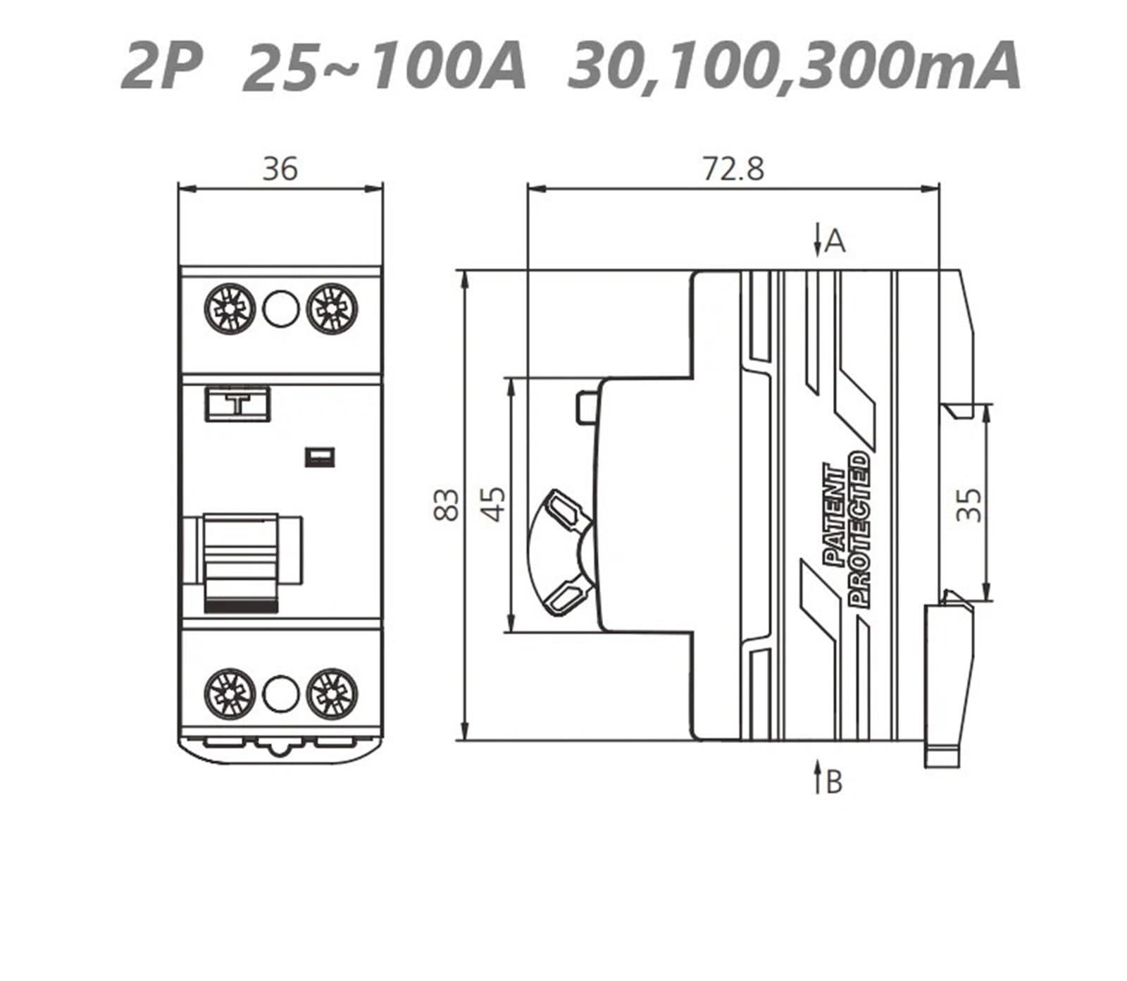 1 szt. Wyłącznik różnicowoprądowy RCD 2P 4P 30mA 100mA 300mA Elektromechaniczny RCCB Typ A 40A 63A 80A100A szyna DIN 220V 10KA(4P, 40A 300mA)