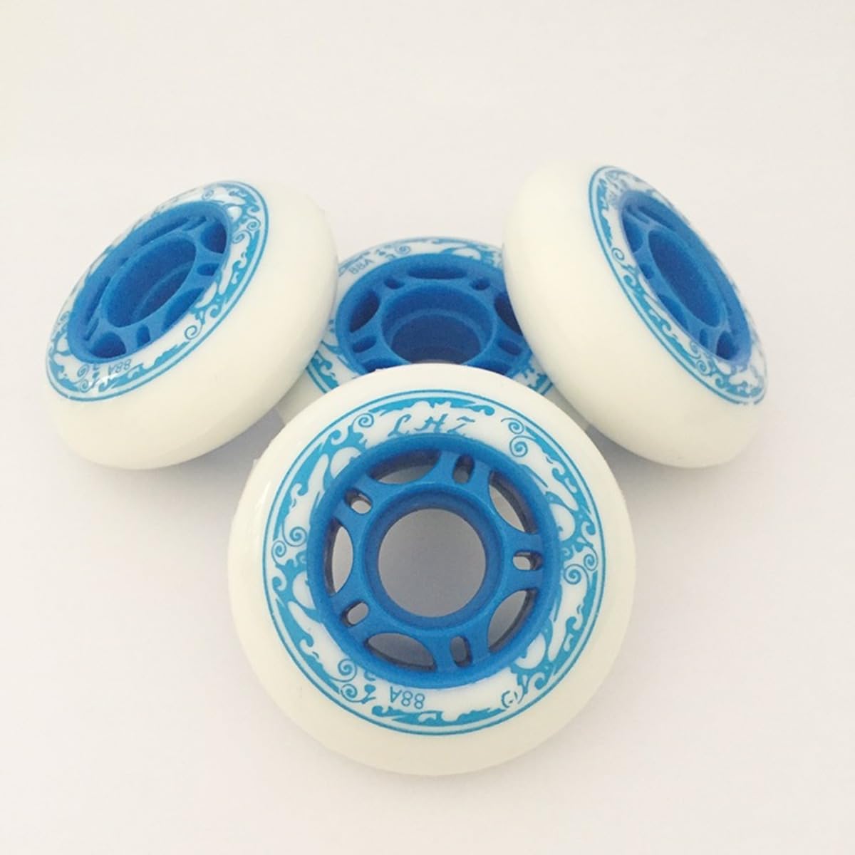 Genérico Ruedas para Patines En Línea Interior Exterior Ruedas para Patines En Línea de 64 mm Y 68 mm con Rodamientos ABEC-9 para Exteriores Dureza 88A Fáciles de Instalar (Rosa 64 mm)