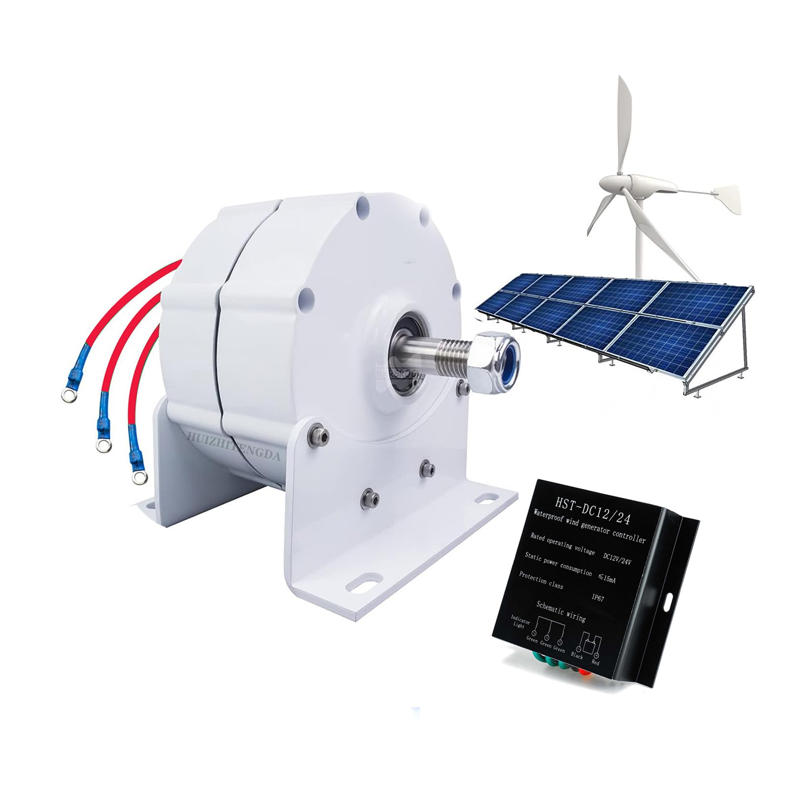 Générateur Magnétique Permanent 24V 350W - Moteur CC Pour Conversion Vélo, éolienne, Scooter - Haute Performance, Bobine Cuivre, Refroidissement Air