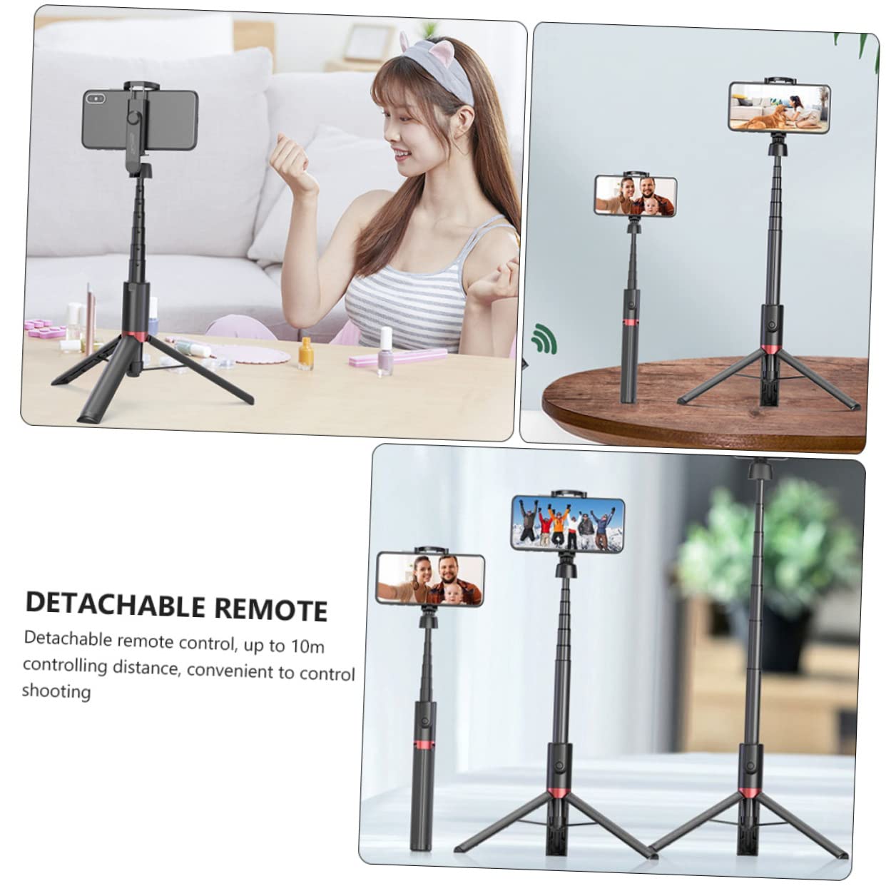 Treppiede Selfie Estensibile Per Smartphone Con Supporto Per Live Streaming Compatto e Leggero Rotazione Gradi Facile Da Riporre e Utilizzare Adatto Per Foto e Video