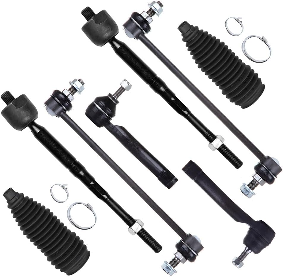 SCITOO 8pcs Front Suspension Kit Outer Inner Tie Rod End w/Boot Sway Bar End Link Replacement for 2007-2012 for Nissan Sentra