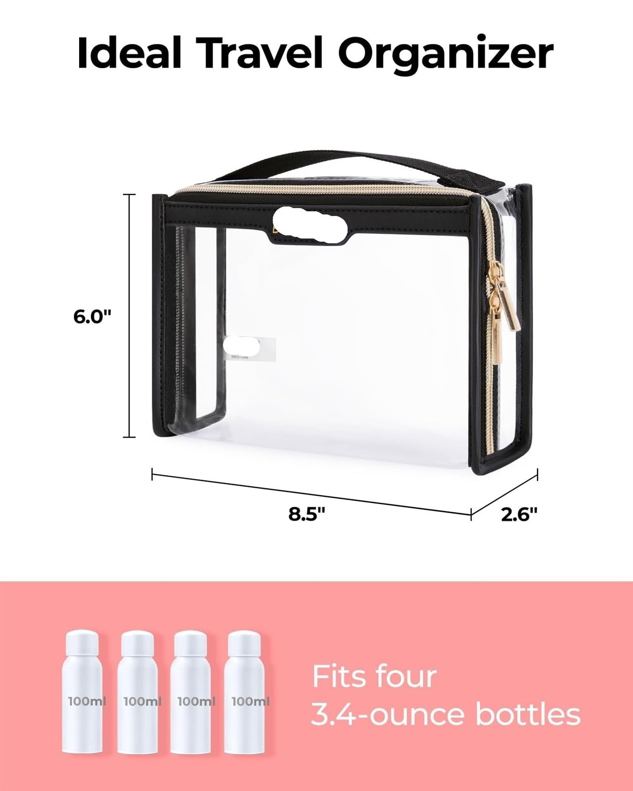 Kulturtasche Schminktasche Kulturbeutel, Transparente Reise-Kosmetiktasche, for Männer Und Frauen, Handgepäck, Reiseutensilien, Aufbewahrungstasche Waschtasche Kosmetiktasche(G)