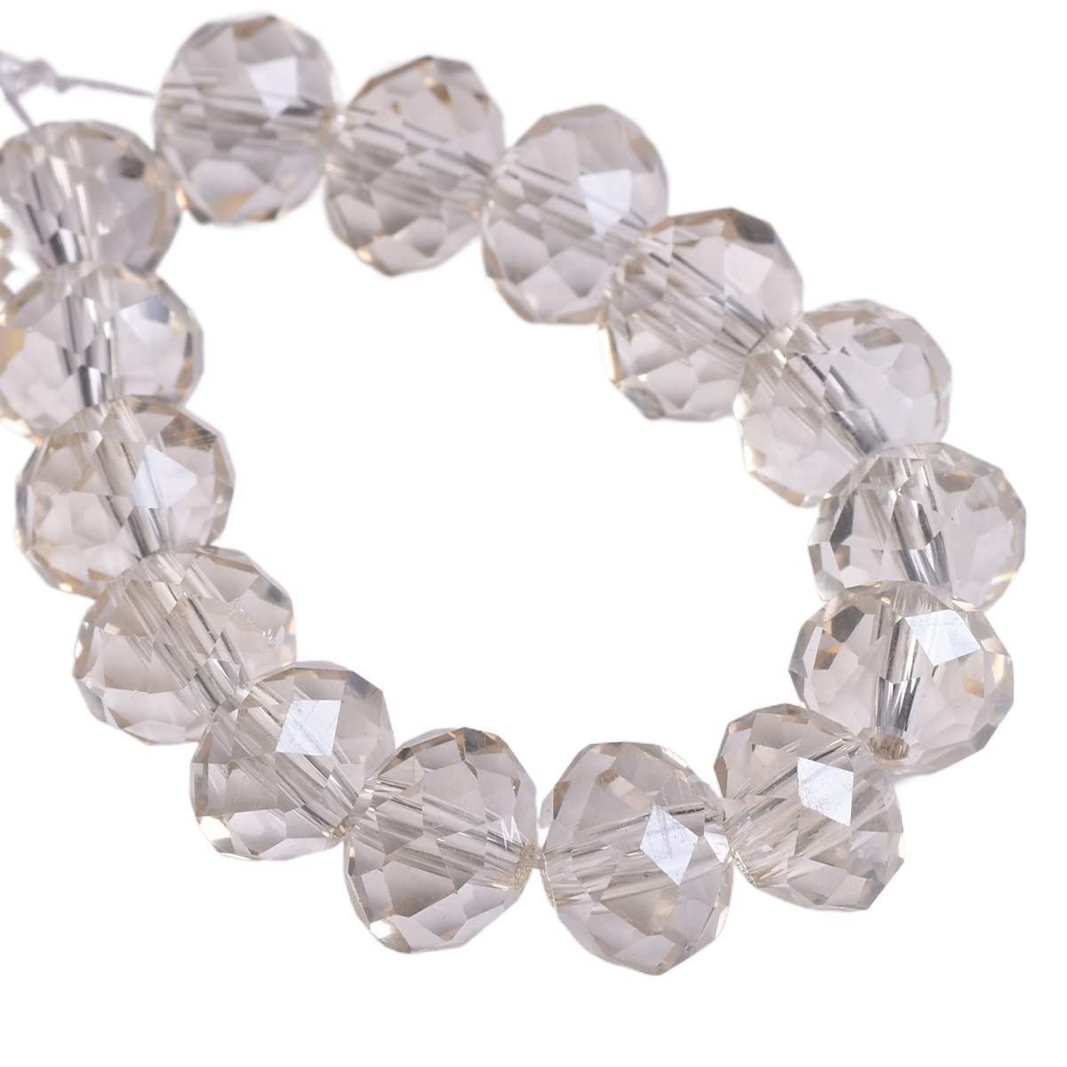 JINFEUGE Faceted Crystal Glass 3.0Mm 4Mm 6Mm 8Mm 10Mm 12Mm 14Mm 16Mm 18Mm Loose Spacer Beads,for Jewelry Making/Light Champne/8 * 6Mm 30Pcs