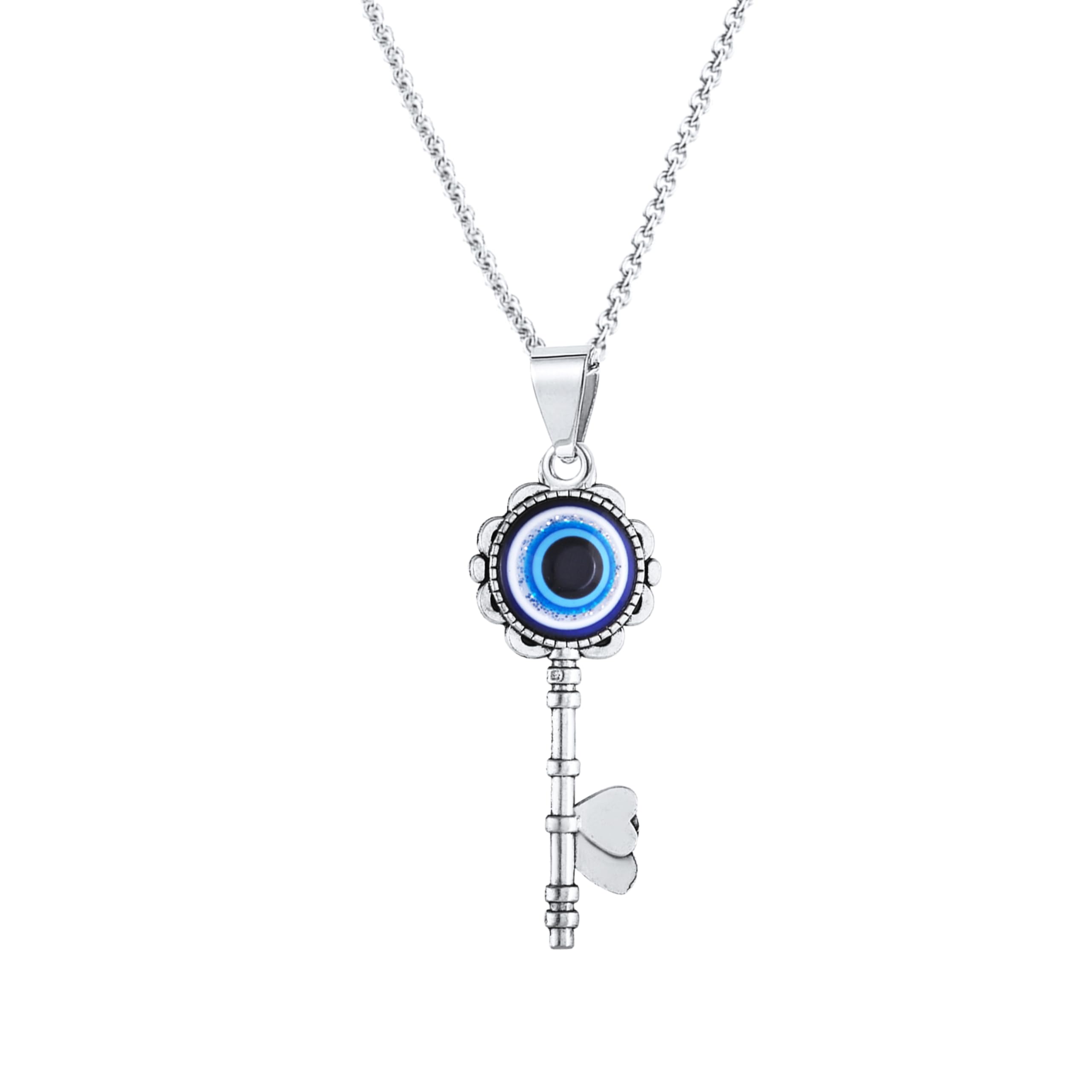 MIAMI Evil eye Chain Pendant for Men Black Silver Necklace for Boys Mens boyfriend gents Boy girls Women Unisex Stainless Steel platinum Chains Locket Valentine Titanium Stylish Pendant-M405 (B0CKBW2RH8) Amazon Price History, Amazon Price Tracker