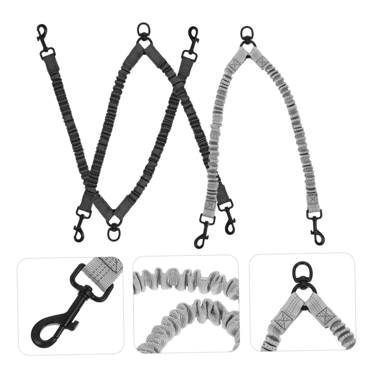 Robuste Hundeleine mit Doppelleine, Reflektierend, 3 Stück für Hunde