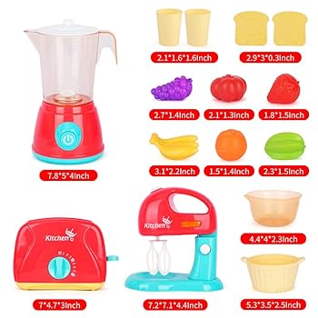 Cuisine Jouet Enfant Avec Machine à Café, Mixeur, Grille-Pain | Effets Sonores Et Lumineux | Pour Enfants 3-8 Ans | Jeu De Rôle