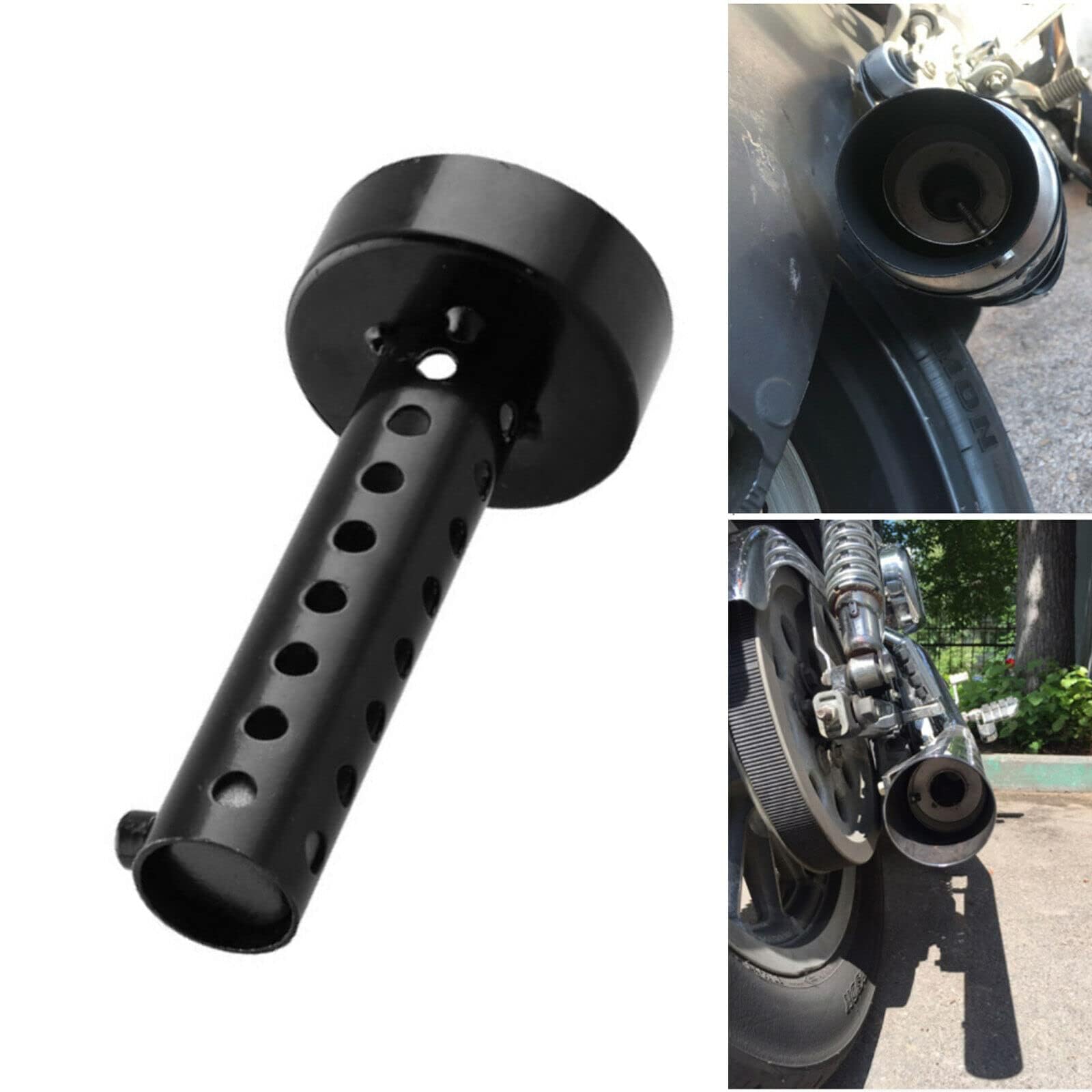 Motorrad Auspuff Schalldämpfer, KACEPAR 60mm DB Killer Schalldämpfer, Universal Auspuffrohr Schalldämpfer, Dosenschalldämpfer Noise Canceller, schwarz, 1 Stück