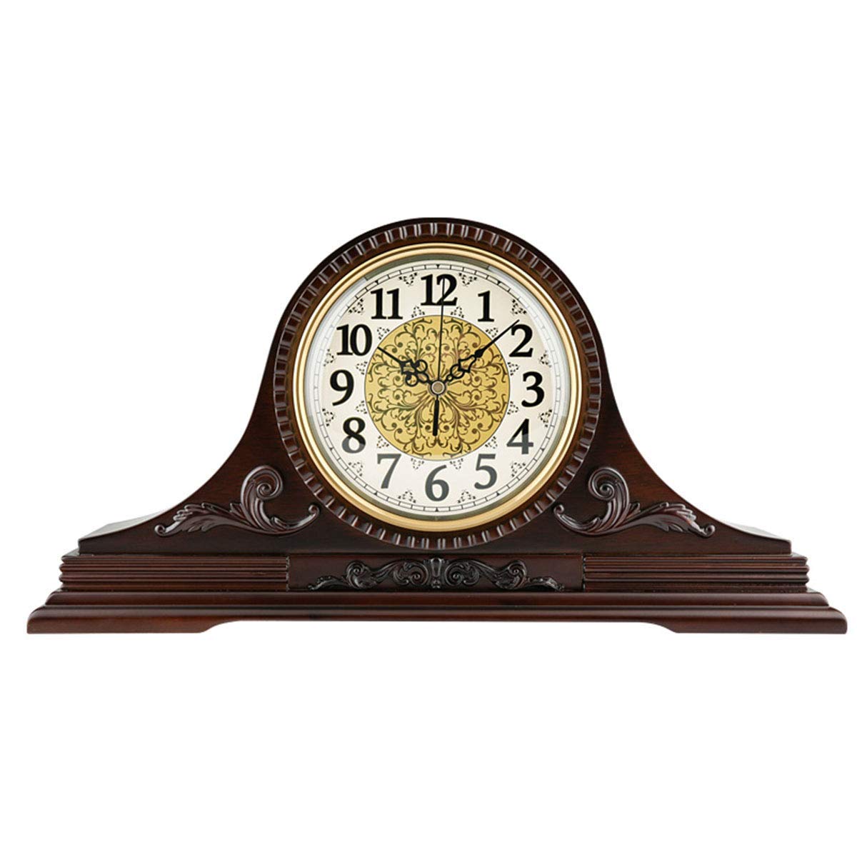 Uhr, Geräuschlos, Holz, Regaluhr, Kaminuhren, Vintage, Nicht Tickende Familien-Schreibtischuhr, Batteriebetrieben, Mit Quarzwerk, Hd-Glas, Für Schlafzimmer, Wohnzimmer
