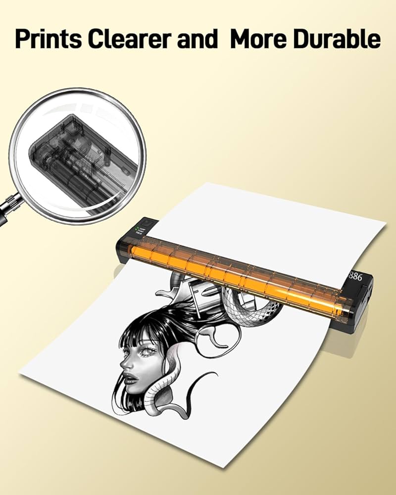 YILONG Tattoo Stencil Printer, Bluetooth Thermal Transfe