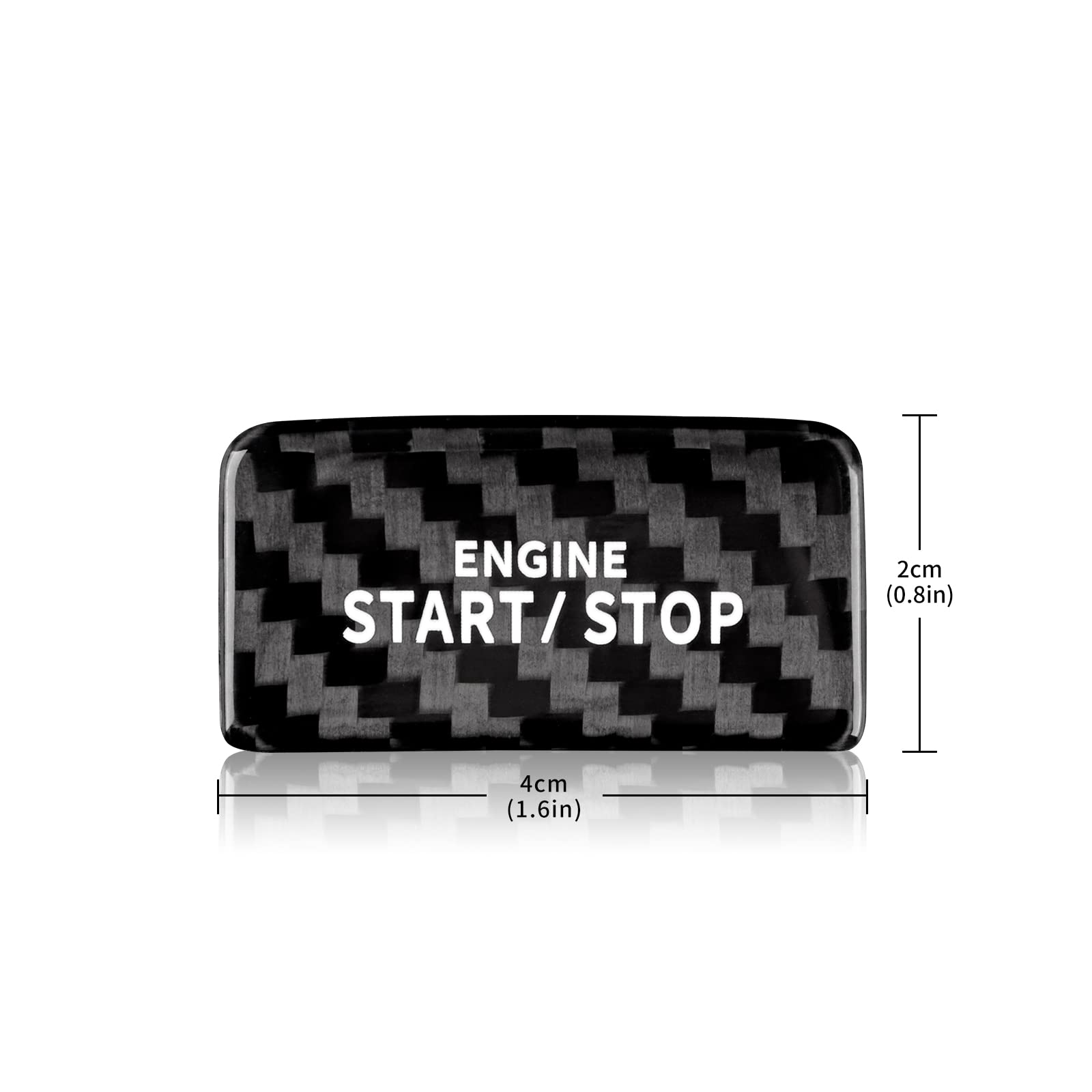 KUNGKIC Kohlefaser Auto-Motor-Start-Stopp-Schalter Zündschalter Button Aufkleber Innenbereich Trim Schutzfunktion Compatible with Volkswagen VW Golf 8 2020 2021 2022 2023 Zubehör (Schwarz)