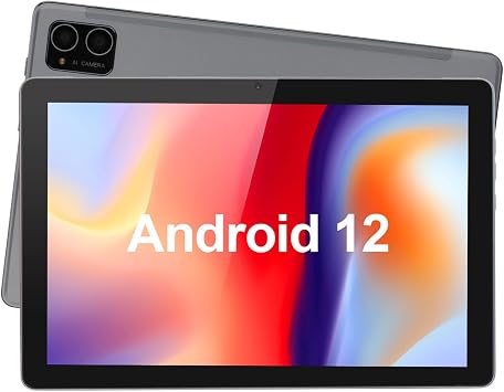 C idea 10 Inch Tablet, Android 12 Tablets PC with Play Store,64GB ROM 3GB RAM/512GB Expand,HD IPS Display Octa-core Processor,Dual Camera,5.5 Hours Battery,GMS CertifiedGray