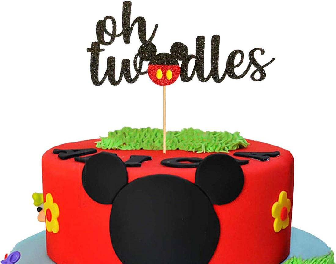 Mickey Mouse Second Birthday Cake Topper,Oh Two Dles Birthday Party Supplies Decorations For Boy