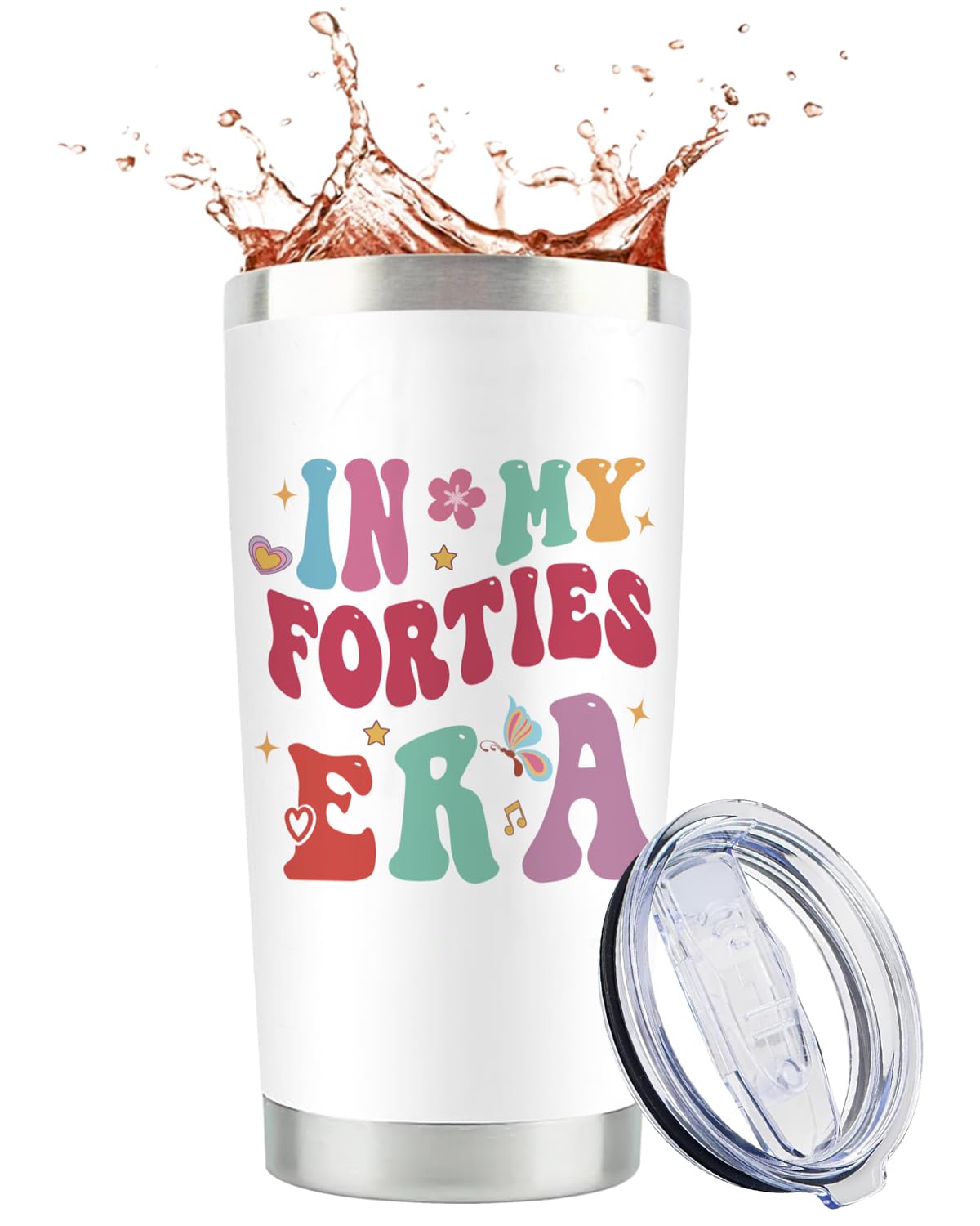 GiftGem 40th Birthday Gifts for Women - 40th Birthdays Creative Travel Mug, Interesting Personalized Mug, Bron in 40th Birthday Gifts for Mum Wife Daughter Best Friend Female Sister Girlfriend