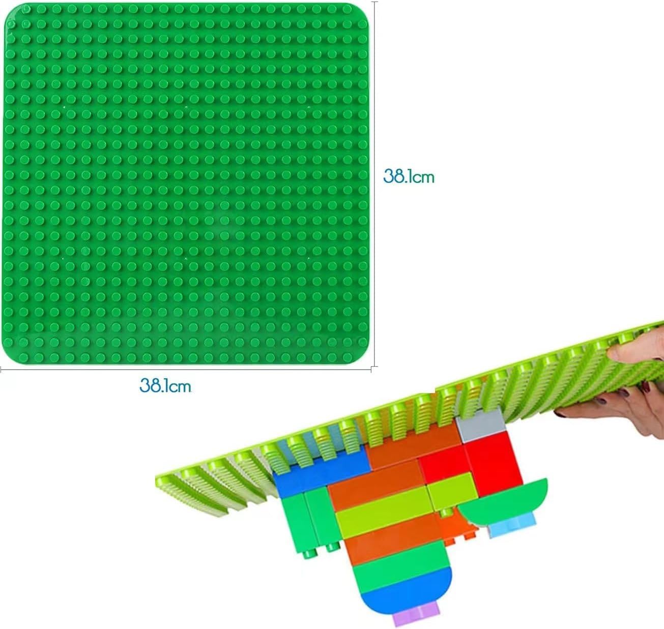 Lego Duplo Kompatible Bauplatte 38.4x38.4cm 24x24 Noppen Konstruktionsspielzeug Grün Blau Rot Grau