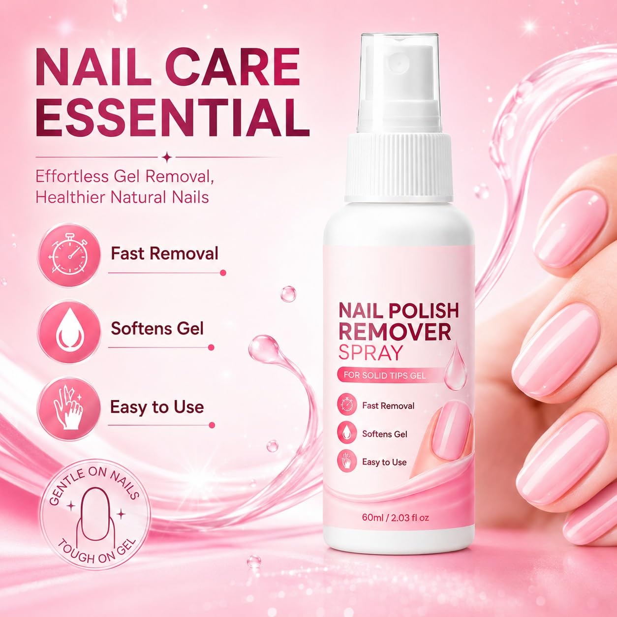 Polish Dissolve Removal Spray, Leistungsstarker Nagellackentferner. (8PCS)