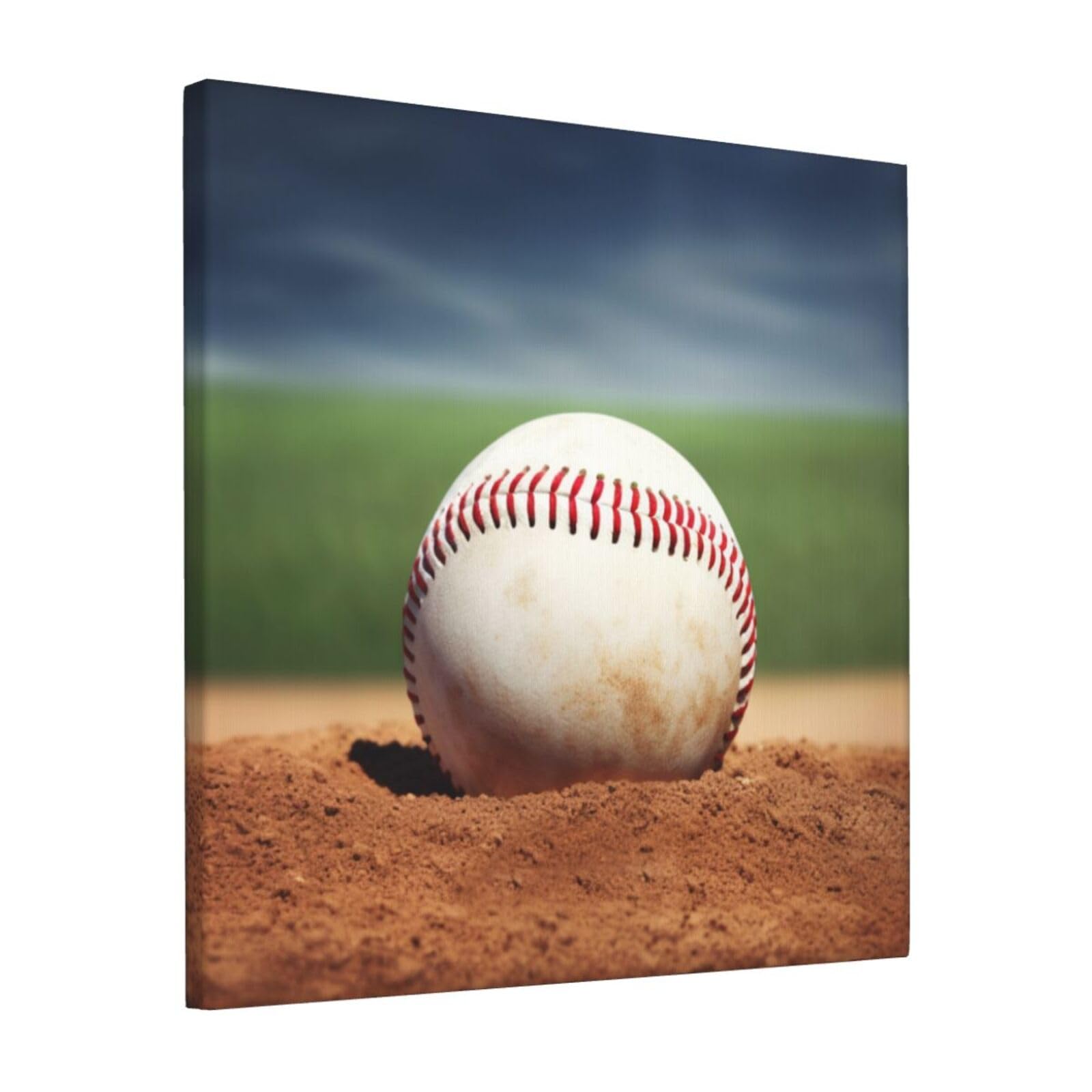 KLOPH Baseball Canvas Wall Art for Living Room 12"x12" Modern Artwork Painting for Bathroom Hanging Canvas Prints Aesthetic Wallart for Bedroom Kitchen Office Wall Decor