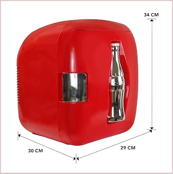 Coca-Cola Heritage Portable 12 Can Thermoelectric Mini Fridge Cooler Warmer 7.9 L/ 8.3 Quarts Capacity, 12V DC/110V AC for home, dorm, office, beverages, snacks, skincare, cosmetics, medication