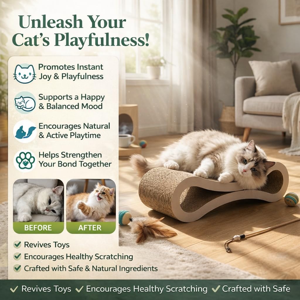 Catnip Spray for Cats with Silvervine, Refresh Toys & Train Kittens, Indoor Catnip Mist for Play, Energy, and Stress Relief