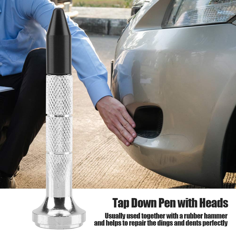 Dent Repair Tools, DIY Paintless Dent Repair Pen, Knock Tools Tap Down Pen Paintless Dent Repair Hand Tool Set for Hail Puller PDRs Tool with 9 Heads