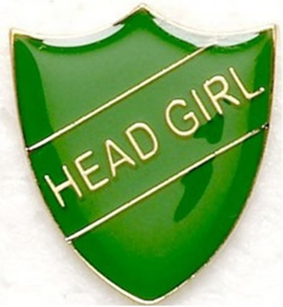 Sports Trophy HEAD GIRL METAL PIN BADGE GREEN SB018G