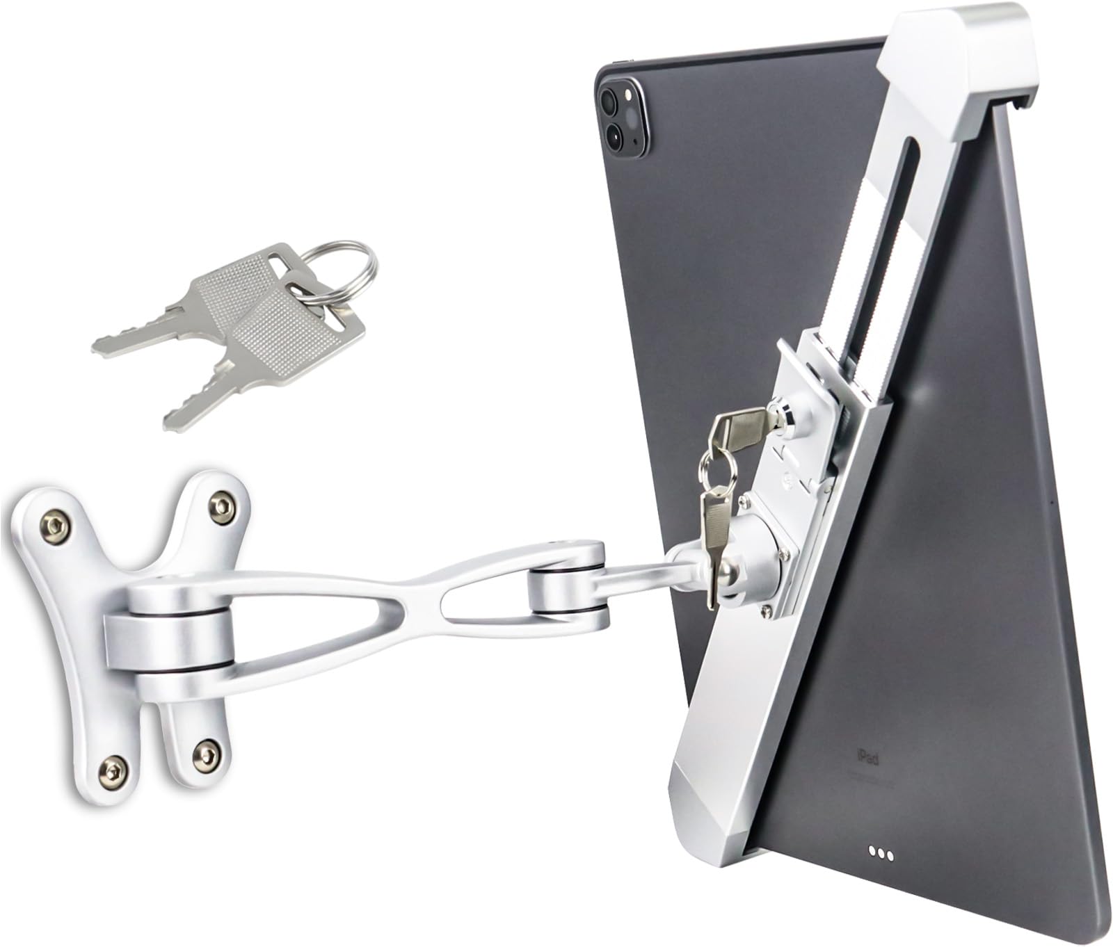EXSHOW Anti-Theft Wall Tablet Mount, Retail Kiosk Stand for iPad with Lock & Key for Store POS/Kiosk/Show Display/Warehouse/Landscape, Fit for iPad Pro 11 Air 6 5 4 3, Galaxy tab, More 7-11" Tablets