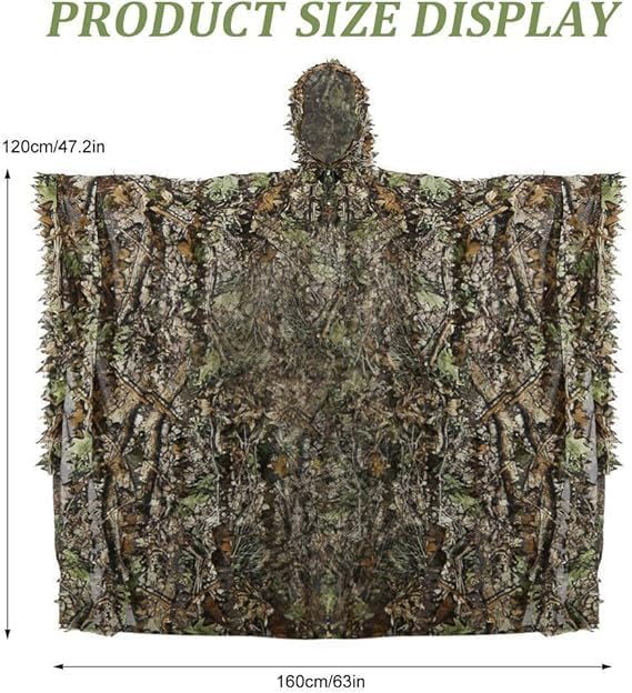 Poncho thermique camouflage 3D imperméable à séchage rapide - 7