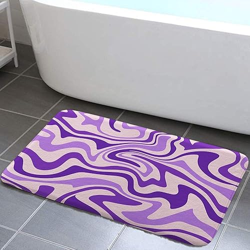 Miniatura 14 de Alfombras de baño estéticas onduladas abstractas de los años 70, color rosa y naranja, genial, lindo, retro, espiral, espiral, Trippy pastel, multi