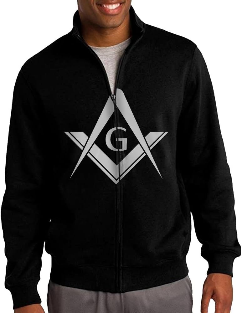 GYMGG JC Men's Classic Jacket Pullover Full Zip - Freemason Logo Square And Compass 1