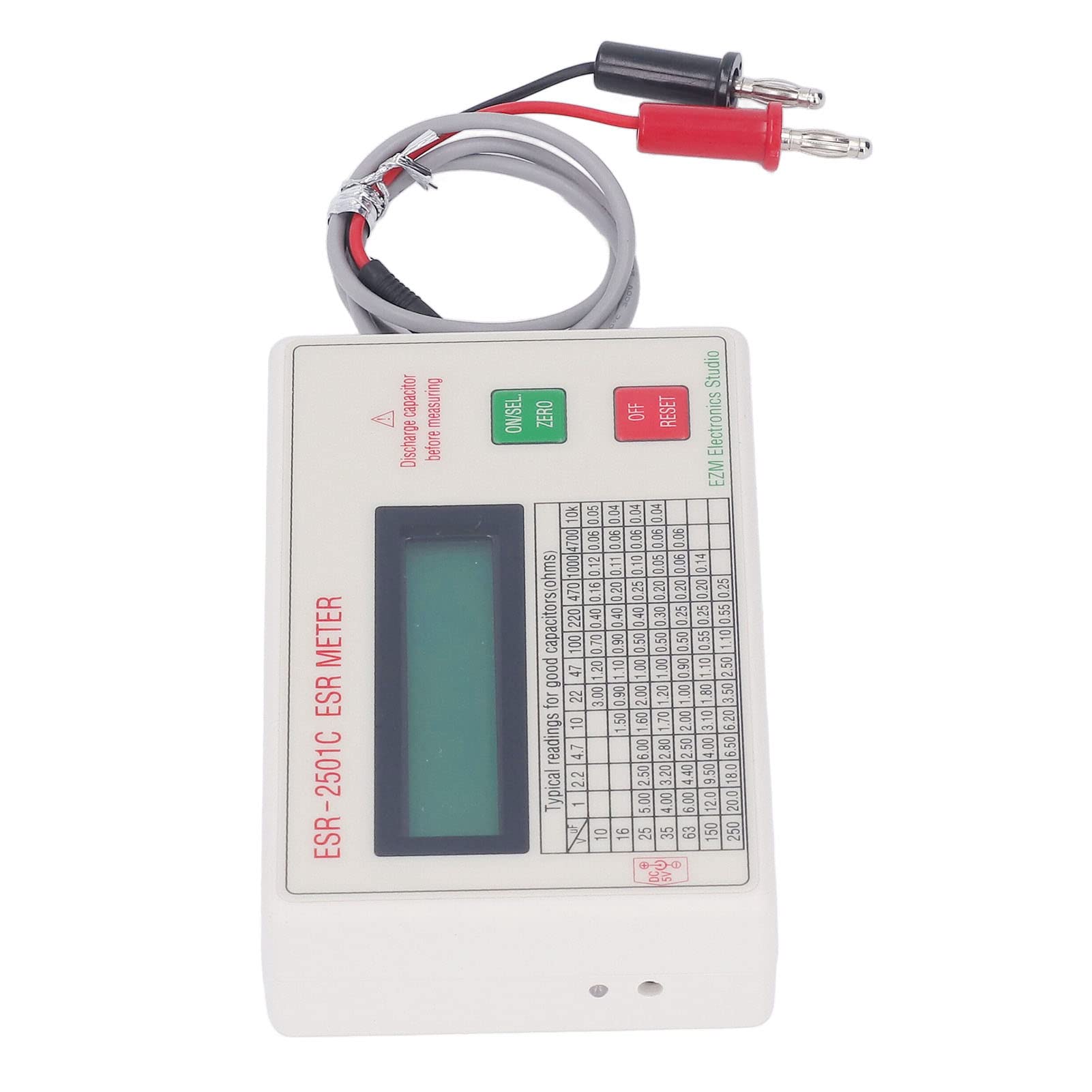Kit de probador de condensadores ESR, medidor ESR portátil, medidor de capacitancia digital, para medir capacitancia