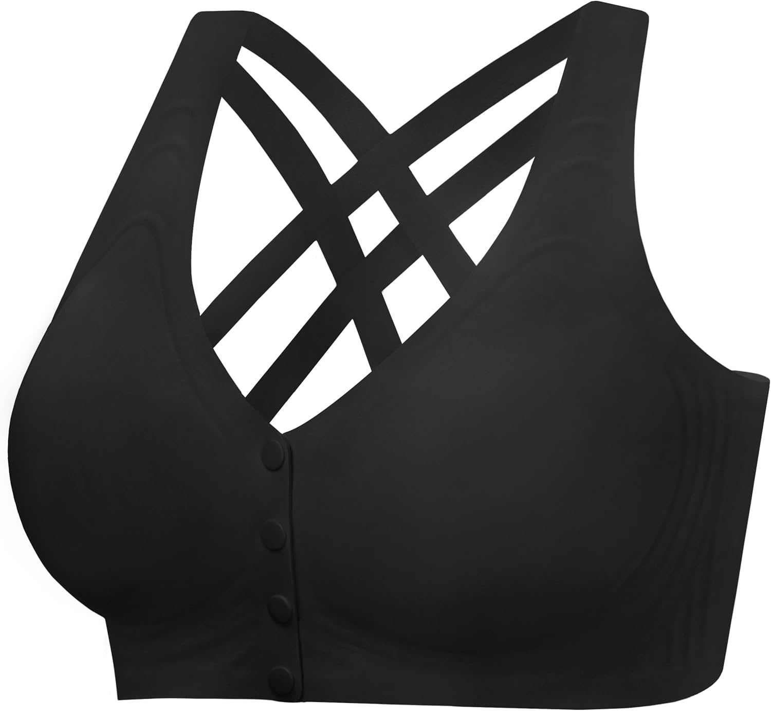 Angelhood Front Closure Bras for Women Seamless Criss-Cross Back Bra Full Coverage Supportive No Underwire Bralettes