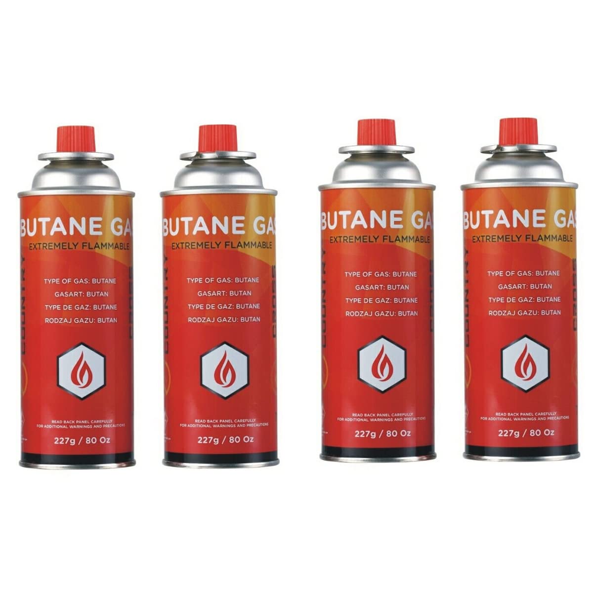 Almineez Red 4 X Universal Butane Gas Can Bottle Canister Bbq Portable Stove Cookers Cooker Grill Weed Burner Blow Torch