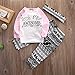 Baby Girl 3pcs Outfit Set Letter Print Long Sleeve Top+Retro Long Pants+Headband (6-12Months, White)