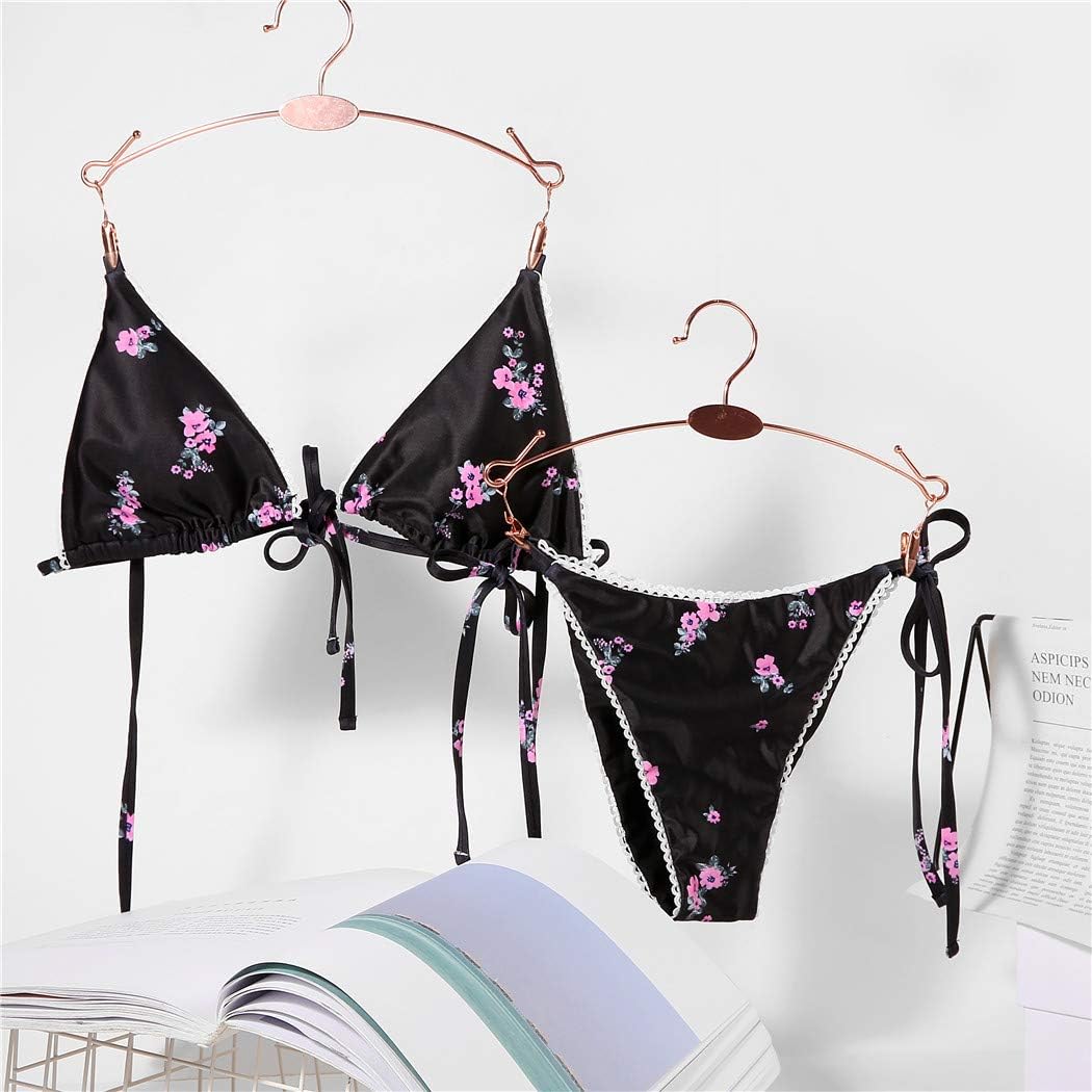 Bikinis Swimsuit Set for Women Swimwear Triangle Bathing Suit Tie String Thong