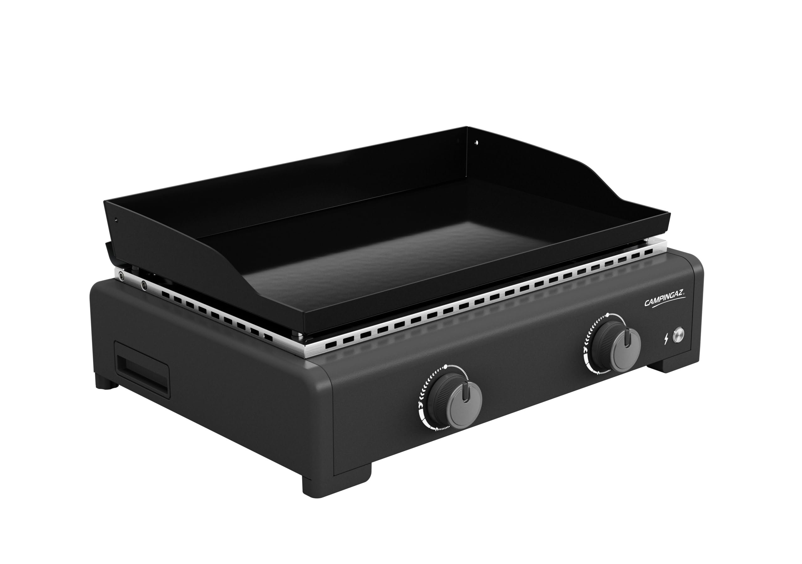 Campingaz Othello 2L Plancha Gas | Griglia da tavolo | Teppanyaki con piano cottura in acciaio smaltato | 2 bruciatori in acciaio con tecnologia BlueFlame per grigliate mediterranee, 6 KW