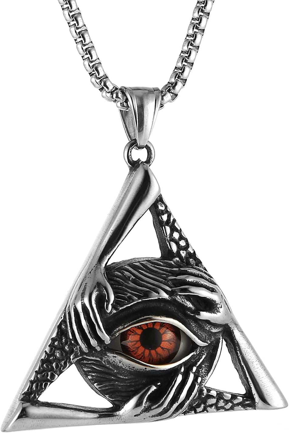 Men's Necklace All Seeing Eye Demon Hand Dragon Claw Sickle Death God Retro Jewelry Stainless Steel Pendant Necklace