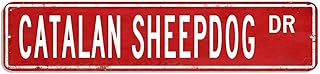 Owczarek kataloński metalowy znak kataloński owczarek miłośnik owca katalońskiego spersonalizowany znak uliczny kataloński owczarek kataloński dekoracja pies znak retro sztuka ścienna metalowy wieszak ścienny dekoracja ścienna prezent dla właściciela psa