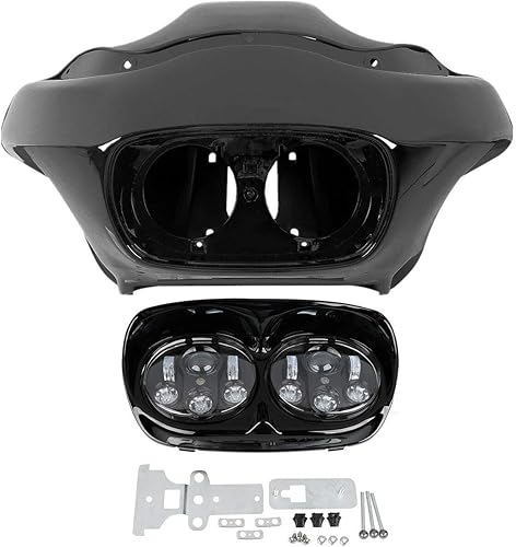 Kit de carenado frontal exterior e interior superior con faro LED de 5.75 pulgadas, lámpara de proyector para Harley Davidson Road Glide Modelos
